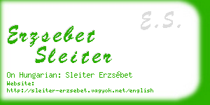 erzsebet sleiter business card